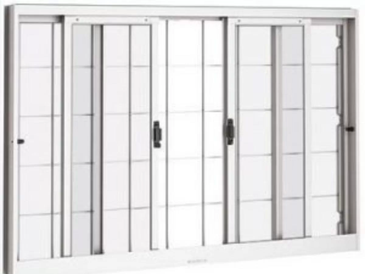 Janela de Correr 4 Folhas Com Grade 150X100 AÇO PINTADO